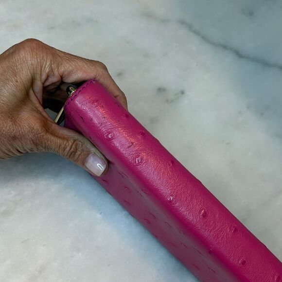 Michael Kors Ostrich Leather Full Zip Jet Set Continental Wallet - Picture 11 of 14